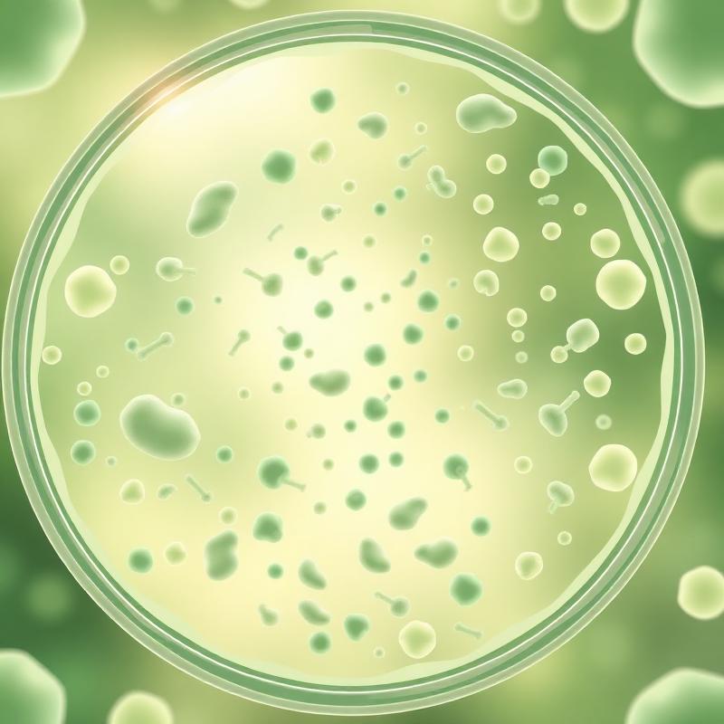 Scientific illustration of gut health and probiotics